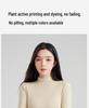 Autumn/Winter Wool Long-Sleeve Velvet Cotton Mid-Neck Women's Fashion Top