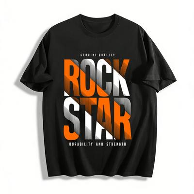 Trendy RUAK Letter Print Casual Loose Fit Short Sleeve T-Shirt Pure Cotton T-shirt