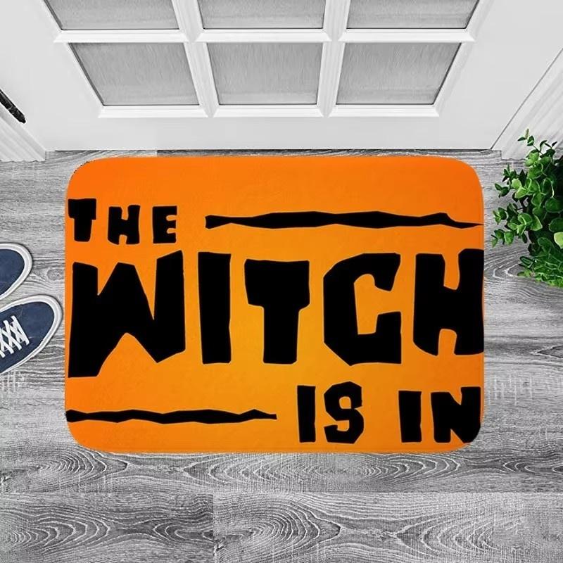 Halloween Decoration for Home Bathroom Mat The Witch Is In Pattern Mat Halloween Carpet for Bedroom Kitchen Party Decoration
