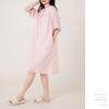 Yes Family Cotton Double Gauze Pajama Stylish Check Size Pink Women's 100% Dress, Knee-Length, Flattering, Pattern, L,