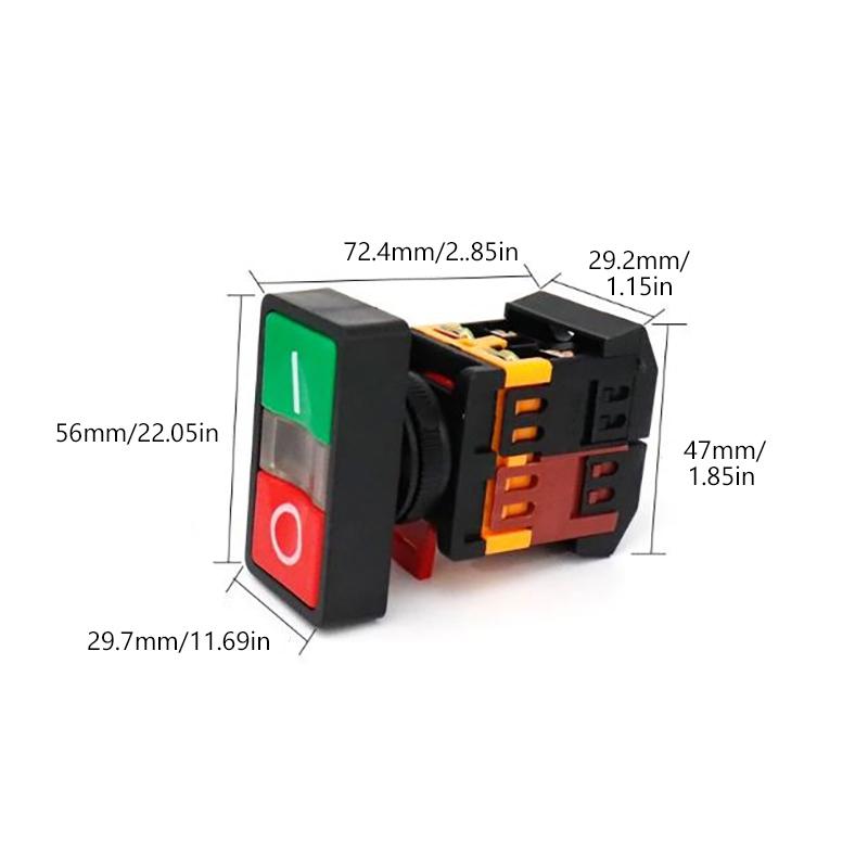 22Mm/25Mm/30Mm Apbb-22/As22/Ppbb-30 On/Off Start Stop Push Button Switch 10A/660V Self-Reset/Momentary Light Switch