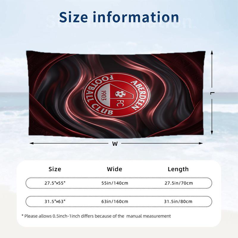 Asciugamano da Spiaggia Asciugatura Rapida Aberdeen FC Stampa Microfibra Assorbente Portatile da Viaggio Asciugamano da Nuoto