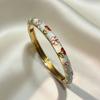 Hawaiian Enamel Vintage Cloisonne Bangle Traditional Chinese Chinese Flower Bangle Classic Ethnic Women's Hand Bracelet Ladies