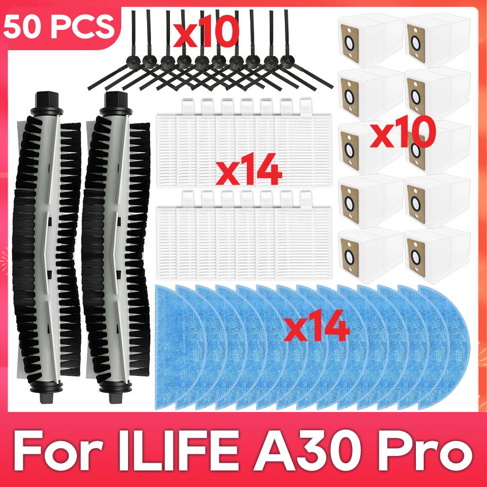 Fit For ( iLife A30 Pro ) Main Side Brush Filter Mop Dust Bag Parts Accessories Robot Vacuum Cleaner Kit