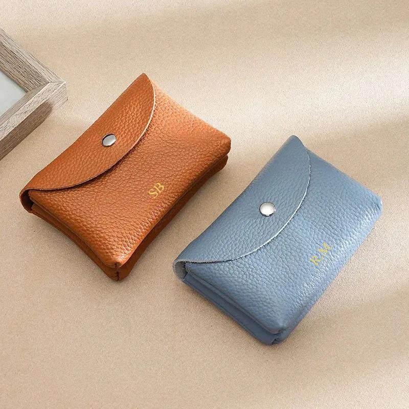 Fashion Women's Double Purse Leather Short Purse Small Coin Purse Key Storage Bag