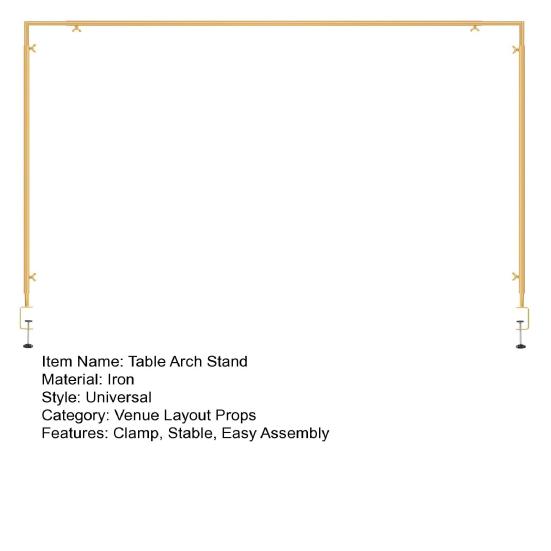 Over The Table Rod Stand with Clamps Adjustable 59"-86" Length 28"-41" Height Table Arch Stand Metal Balloon Garland Arch