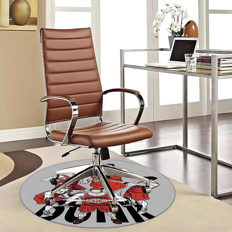 1pc Slam Dunk Basketball Team Round Carpet - Anime Design Chair Mat for Office, Home Decor, Gaming Room, All Seasons 80cm