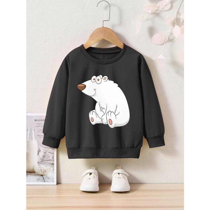 Spring/Autumn Cartoon Print Crew Neck Sweatshirt Sportswear for Toddlers and Young Children