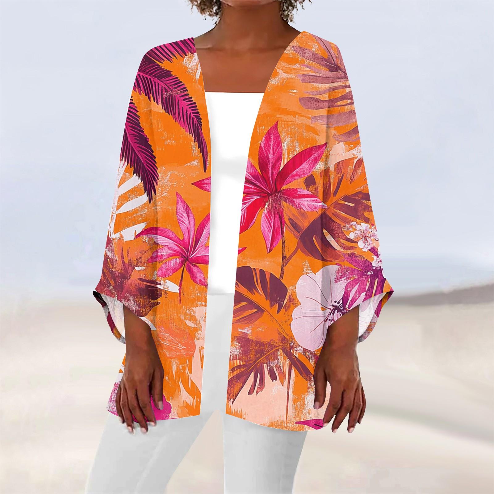 

Женская повседневная модная легкая куртка средней длины с принтом, кардиган XXXXXL шафрановый