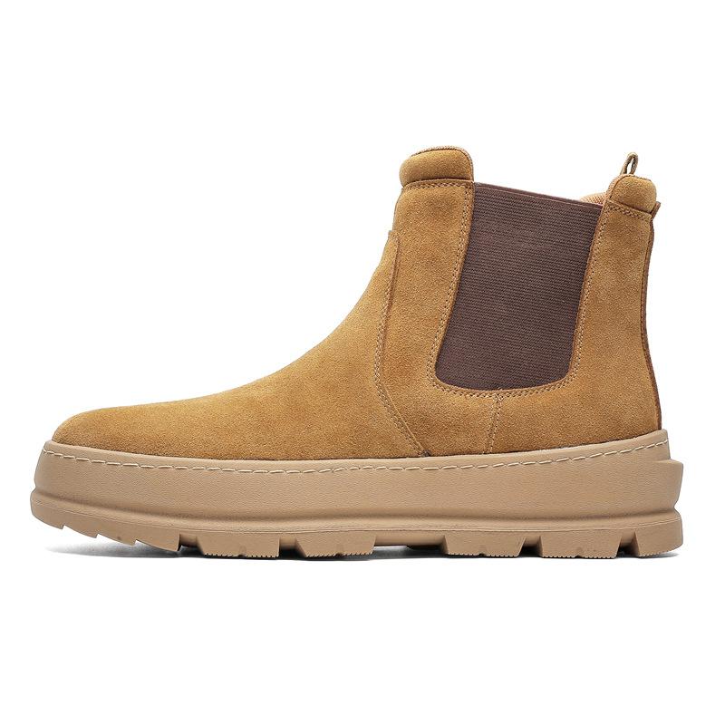 3396 Chelsea boots for men and women couples autumn and winter retro leather platform Martin boots medium boots for women
