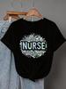 Nurse Eleunisext Print Crew Neck Tshirt 90s Short Sleeve Casual Tee Tops Unisexs Graphic T Shirt Outfit Y2k Tshirtt Clothes Female