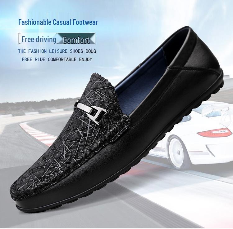 Men's Fashionable Cowhide Loafers - Breathable, Soft Sole Casual Driving Moccasins