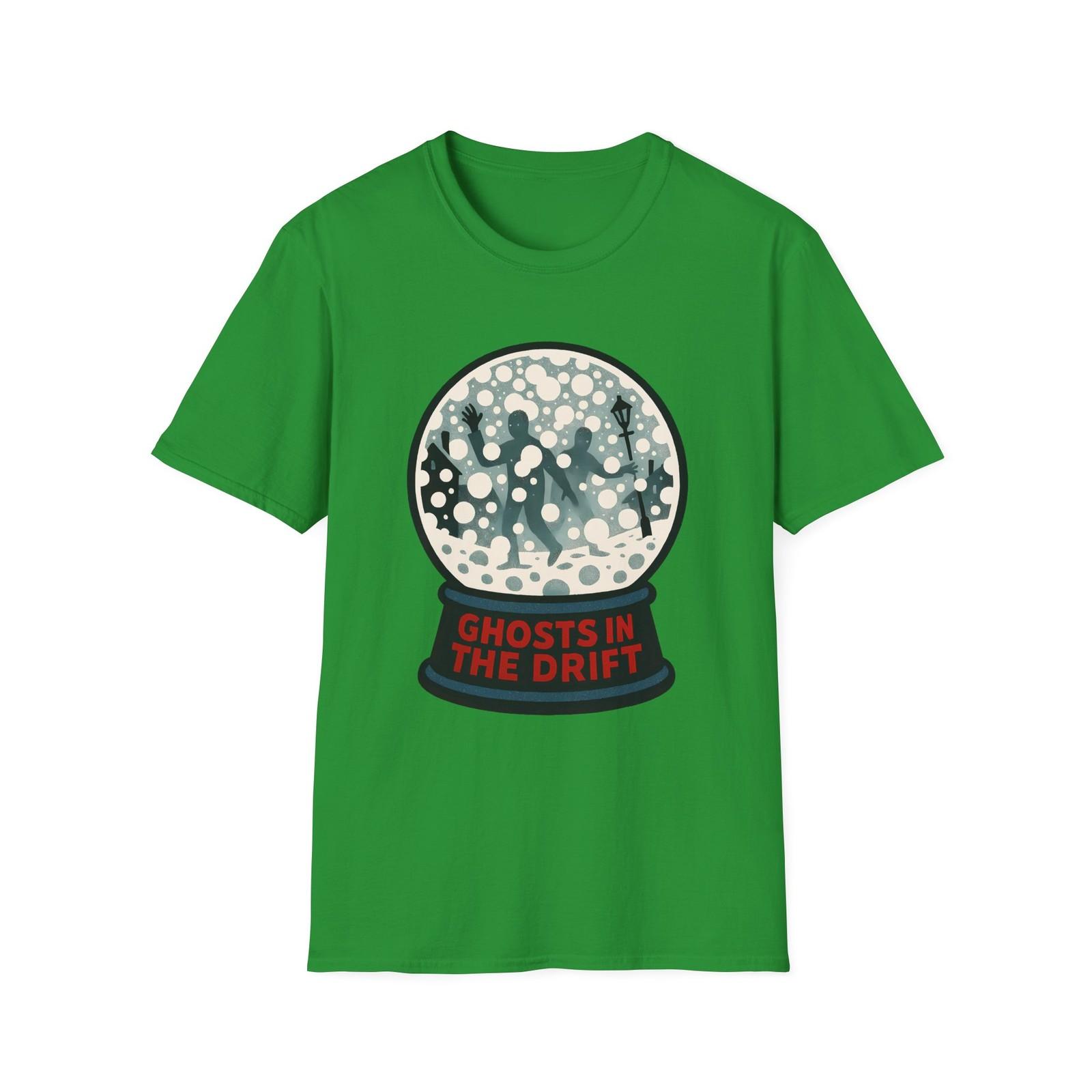 Unisex Softstyle T-Shirt Mens Womens Tees Top Snowglobe Ghost Winter Horror Surreal Christmas XL