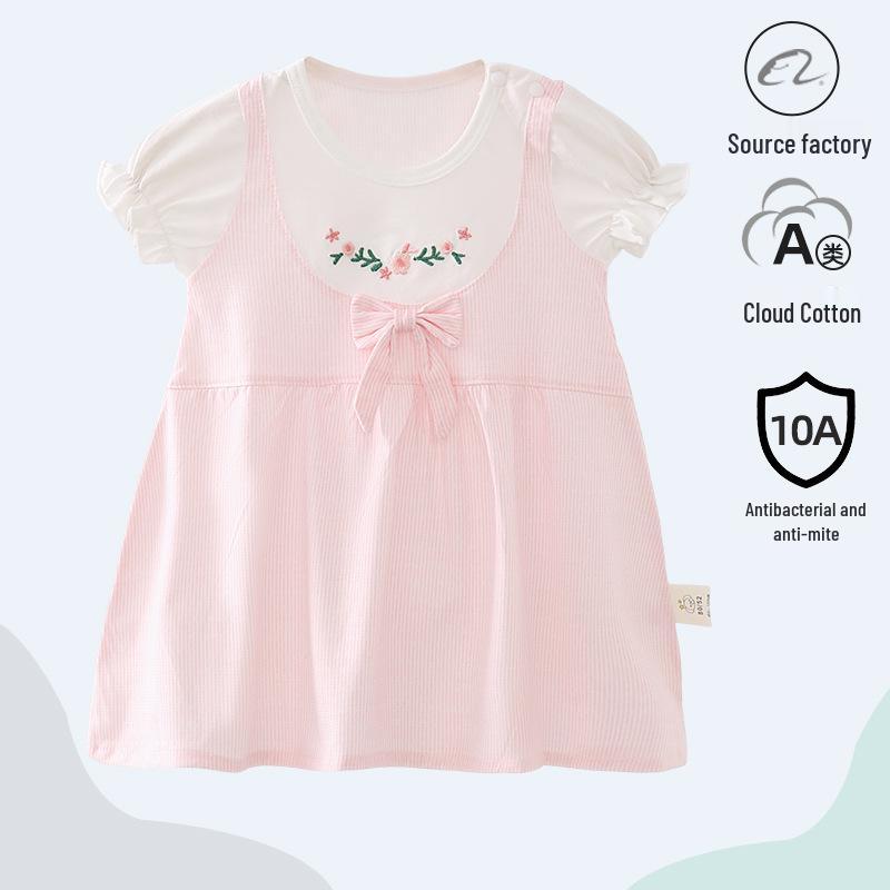 Bestseller Mädchen Sommerkleid mit kurzen Ärmeln aus Baumwolle - Stilvolles Prinzessinnen-Outfit für Kleinkinder