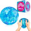 Bola de Alívio de Estresse com Glitter para Adultos e Crianças - Brinquedo Fidget Macio Médio, Aperto Sensorial Anti-Estresse em Azul