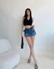 American Sexy High-Waisted Denim A-Line Mini Skirt for Women