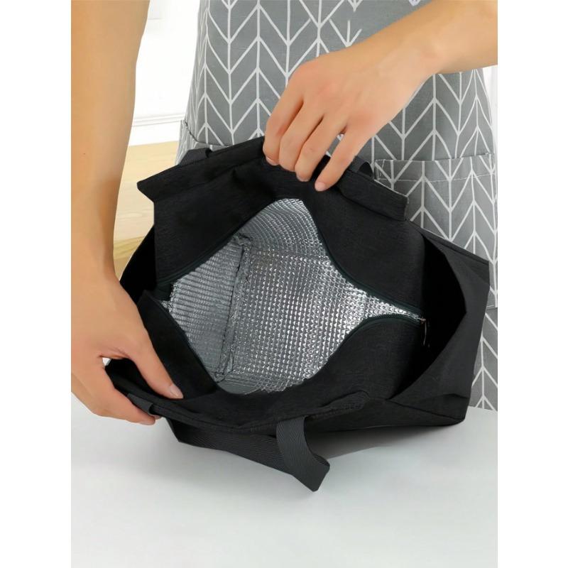 1pc Portable Lunch Bag, Reusable Leakproof Cute Lunch Bag, Lunch Tote Bag With Side Storage For Water Bottles, Reusable Insulated Lunch Box