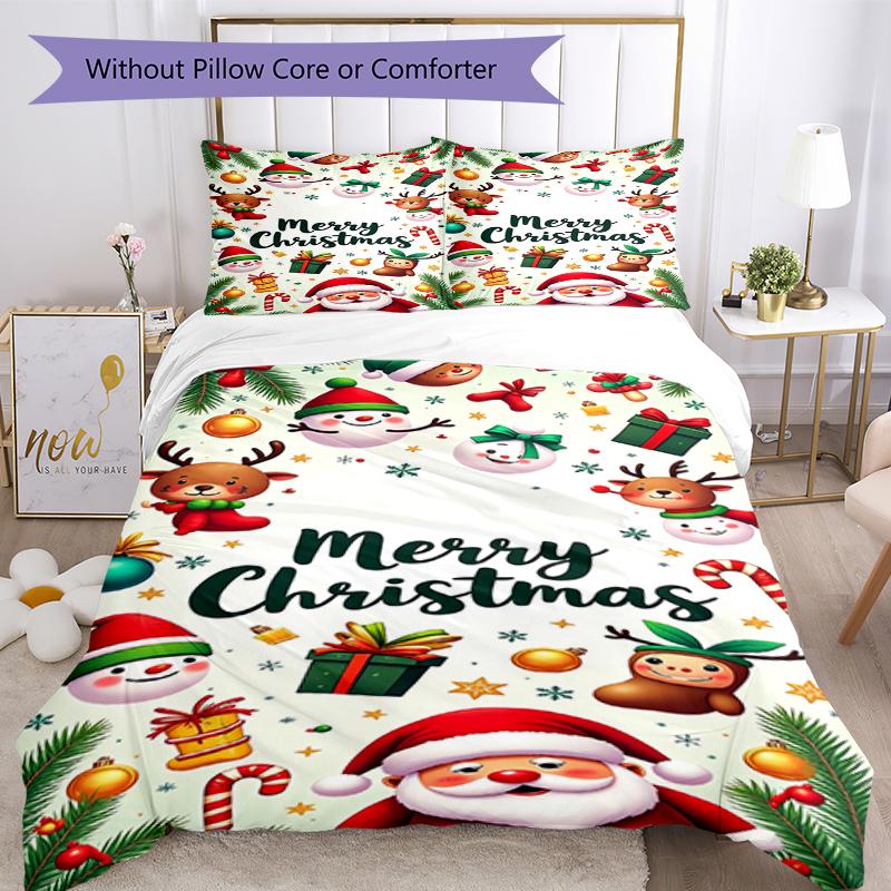 3pcs Christmas Bedding Set Duvet Cover Closure Includes 1 Duvet Cover & 2 Pillowcases, Soft and Comfortable for All Seasons.