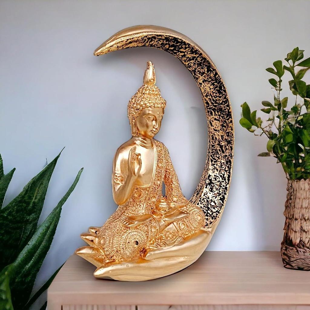 Big Meditating Moon Buddha Statue Showpiece