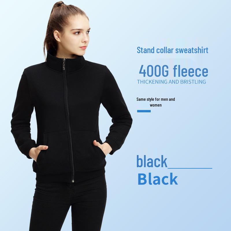 Spring/Summer Custom Workwear: Pure Cotton Zipper Sweatshirt with Turn-Down Collar and Long Sleeves for Uniform and Advertising.