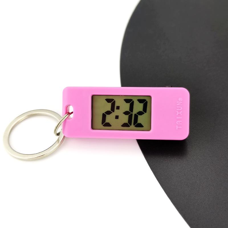 Student Candy Color Digital Keychain Watch - Silent Mini Clock Gift