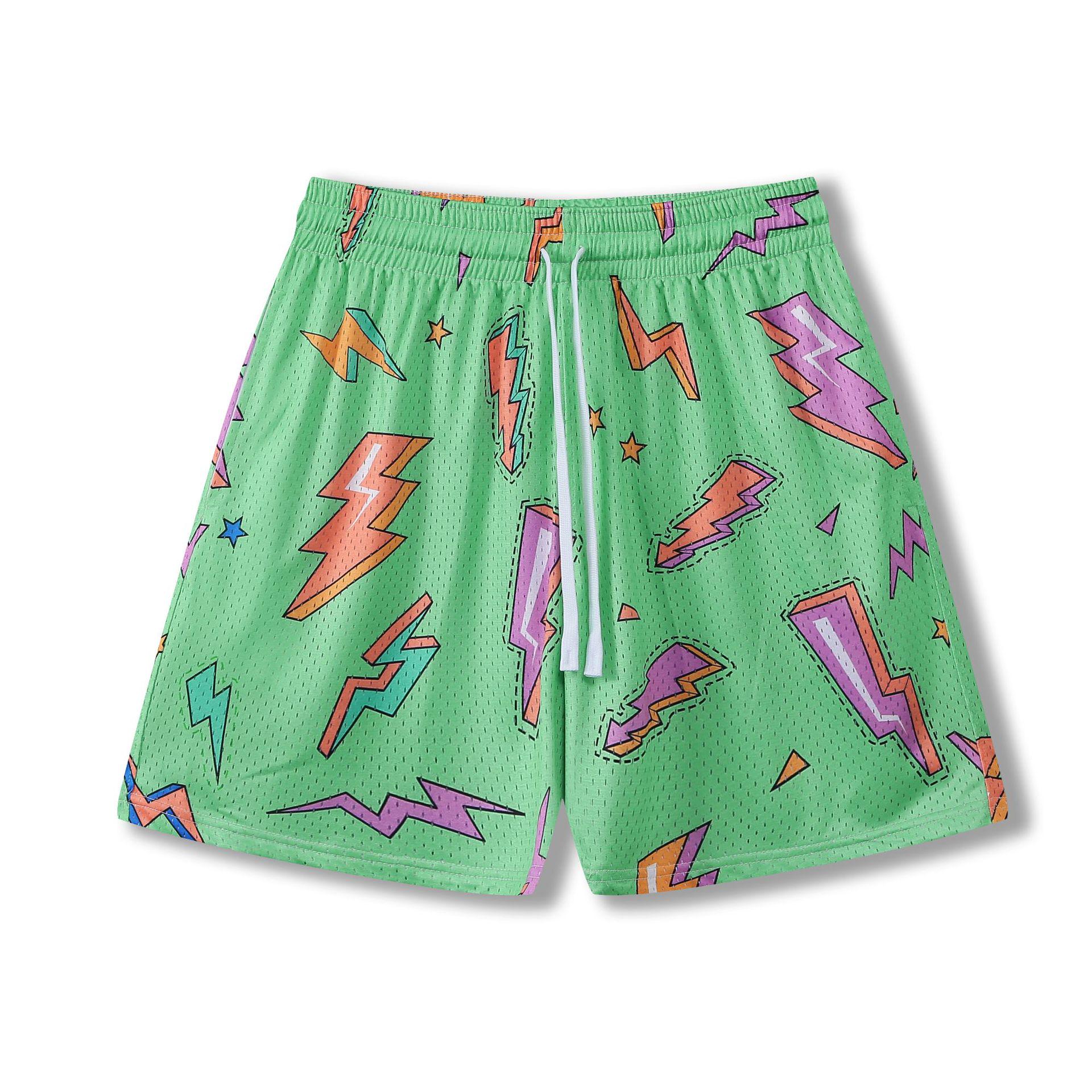 

Мужские модные шорты для баскетбола свободного кроя с гавайским принтом, быстросохнущие 3XL: 190-195cm светло-зеленый