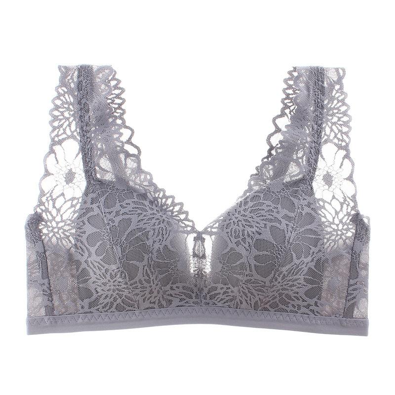 Manufacturer wholesale new vest lace bra without steel ring gathering small chest underwear comfortable thin cup