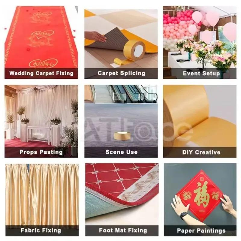 Doppelseitiges Stoffbasisband Transparentes Schwerlast Selbstklebendes Netz Befestigungsbänder Wasserdicht Hohe Viskosität Teppichaufkleber