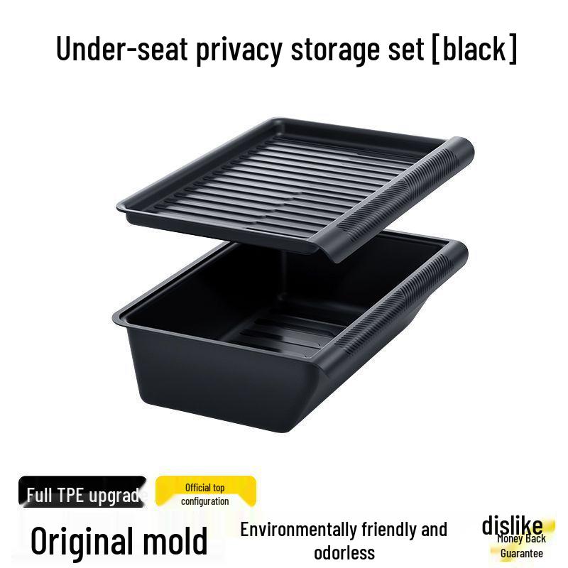 Tesla Model Y Under-Seat Storage Box with Lid - Center Console Organizer Modification