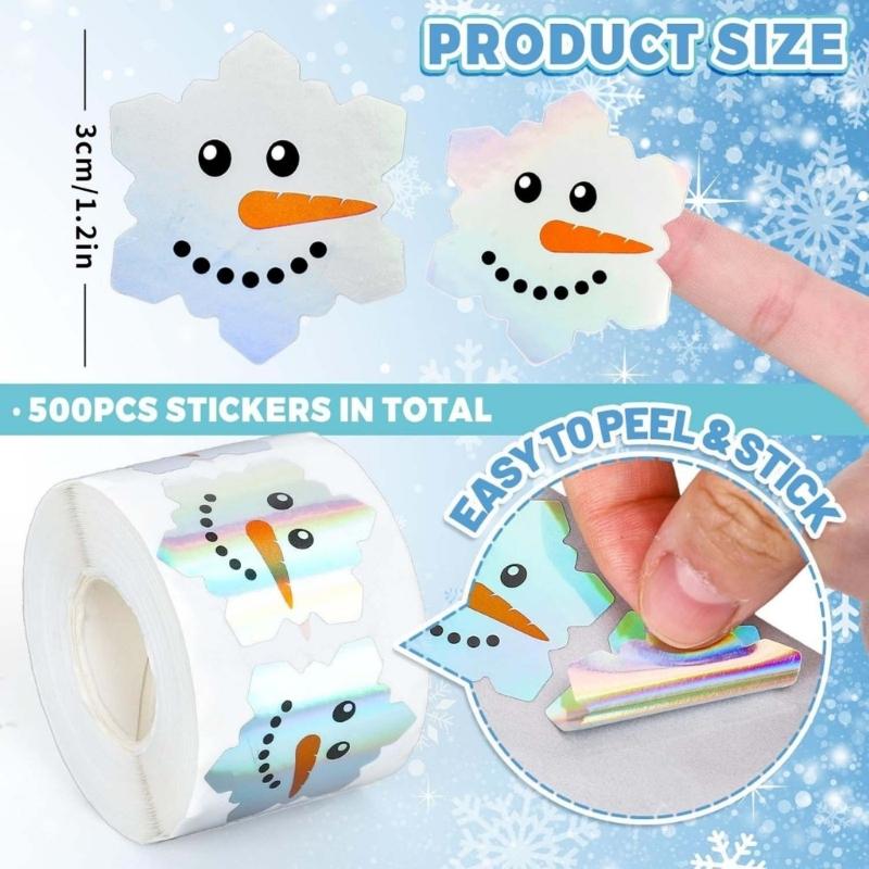 500 Sheets Holiday Label Sticker 2Pcs Set Office Sealing Labels Decorative Adhesive Decal For Party Decoration