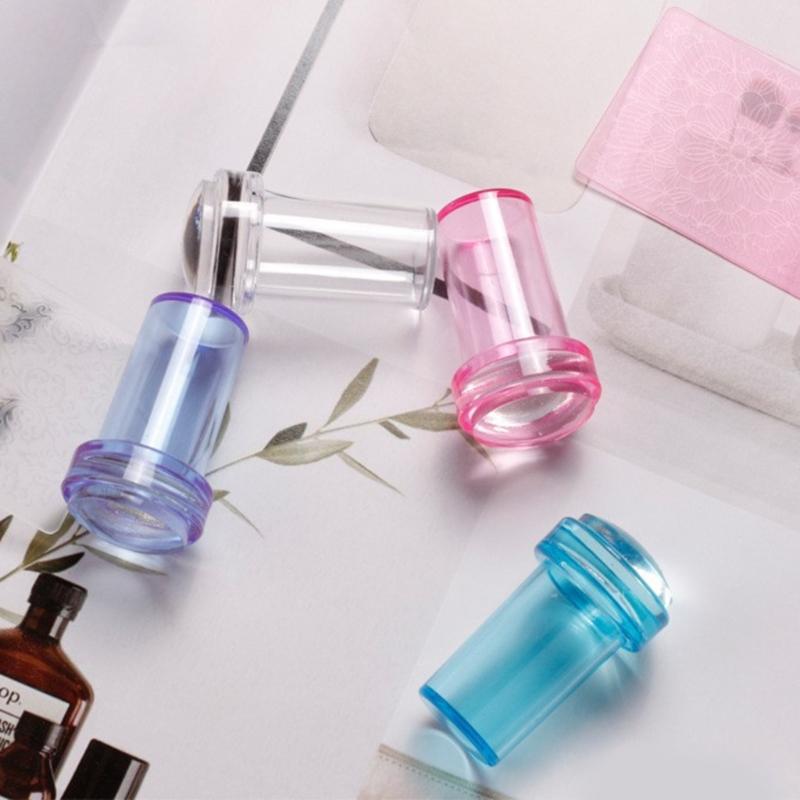 Nail Art Stamper,Clear Silicone Stamping Jelly with Scraper for DIY Nail Decors Transparent Visible Body,No Misplacement