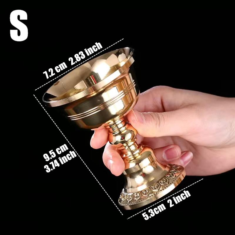 Brass Candle Cup Collection Romantic Flower Golden Candlestick Buddhist Tibetan Lamp Holder Wedding Dinner Home Table Decoration