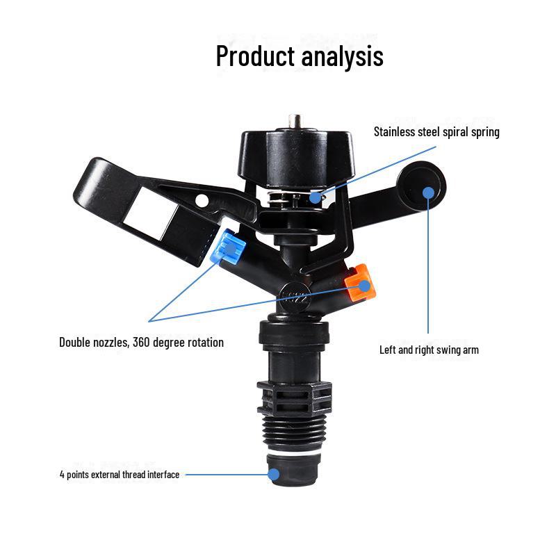 4-Point Zinc Alloy Rotating Butterfly Garden Sprinkler - 360° Automatic Irrigation