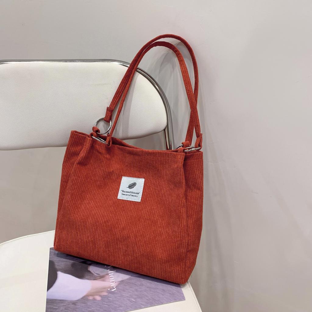 Casual Women's Corduroy Shoulder Bag Ladies Tote Bag Fashion Handbag Messenger Bags Portable Crossbody Shopper Bag For Ladies