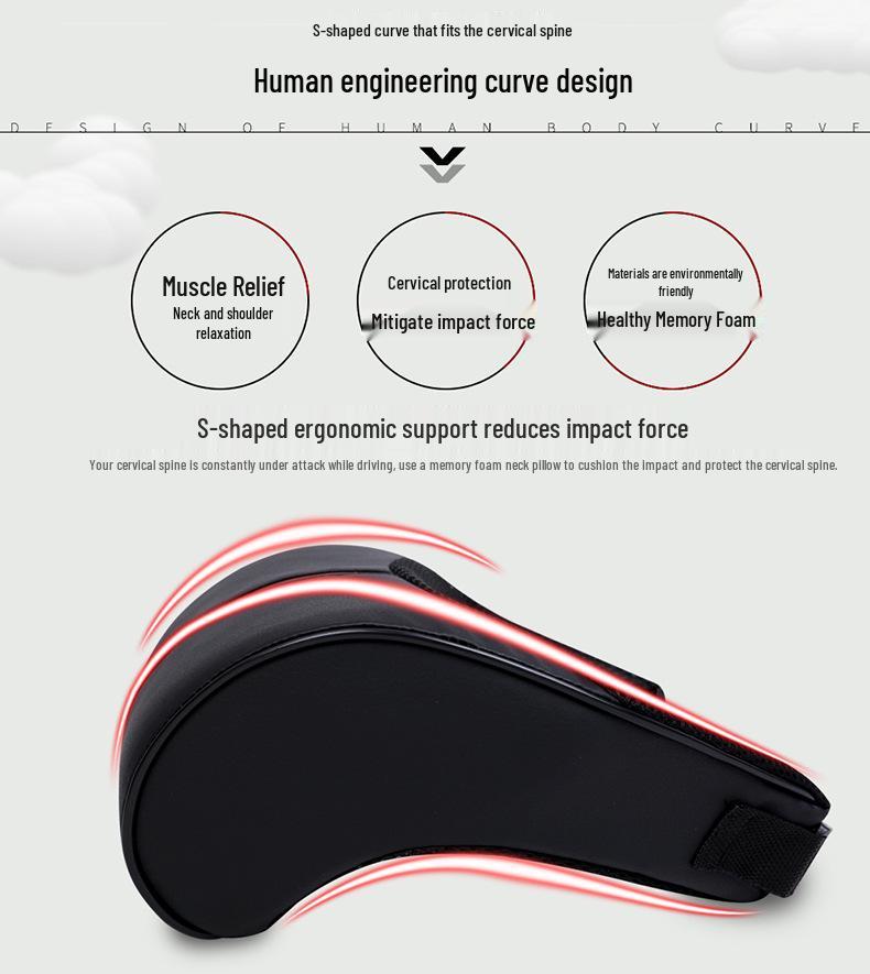 Car Headrest & Lumbar Support Memory Foam Pillow Set