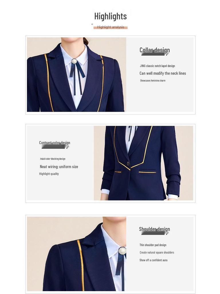 Spring 2024 Women's Professional Suit: Elegant Work Uniform for Jewelry Stores & Beauty Salons