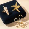 S Metal Pearl Flower Leaves Open Rings For Women Exaggerated Gold Color Starfish Punk Finger Rings Beach Style Jewelry Gifts