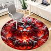 1pc Red Dragon Chair Carpet for Office, Round Non Slip Durable Large Size Office Carpet, Suitable for Office