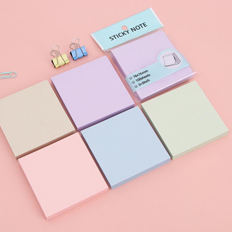 100Sheets Sticky Notes Pads Posits Stationery Paper Stickers Posted It Memo Notepad Notebook School Office Message Color Sticker