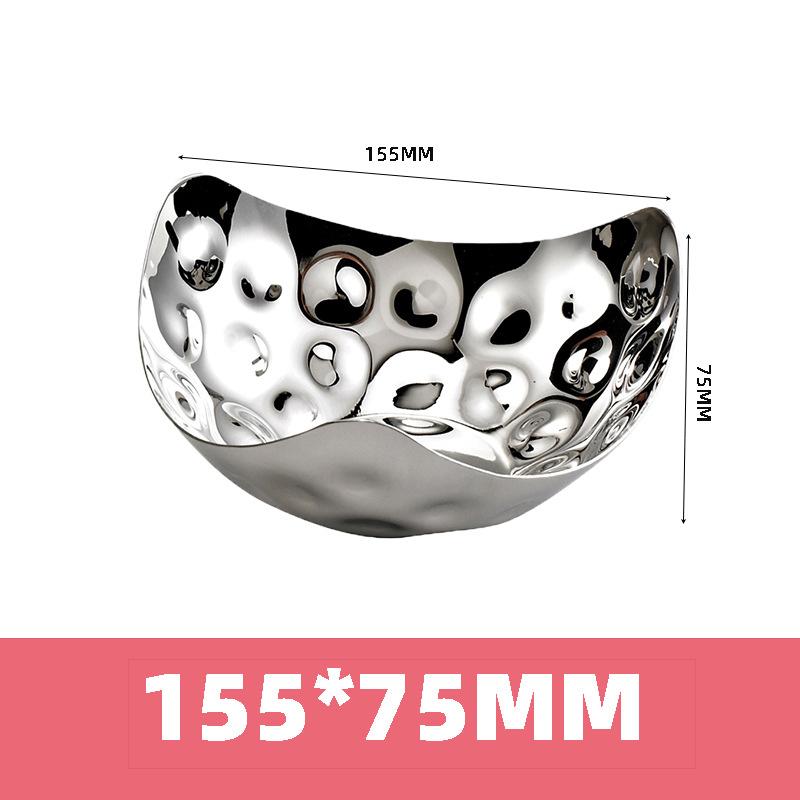 Triangular Stainless Steel Bowl, Dessert Plate, Metal Fruit Plate, Snacks, Appetizers, Buffet, Salad Bowl, Kitchen Storage Tray