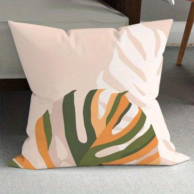 Home Decor Tropical Leaves & Fruits Patterned Pillow Covers Pattern Cushion Cover Suitable For Sofa Bedroom Car Pillow Cover