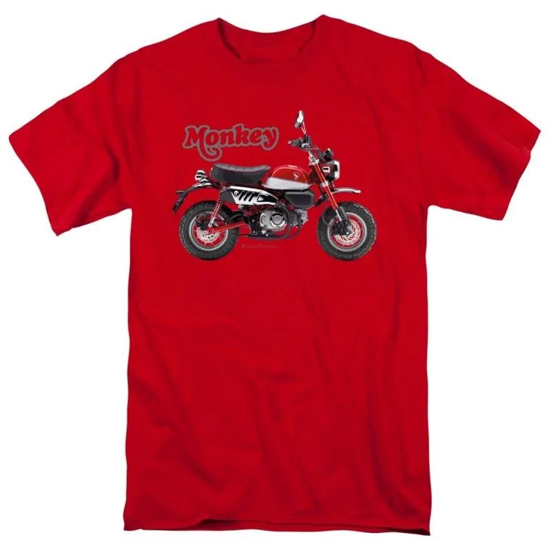 Honda Men and Women Tshirt Summer Monkey 125 19 Red Racing Motorcycle Riding Offroad Enthusiasts Shortsleeved Retro Top