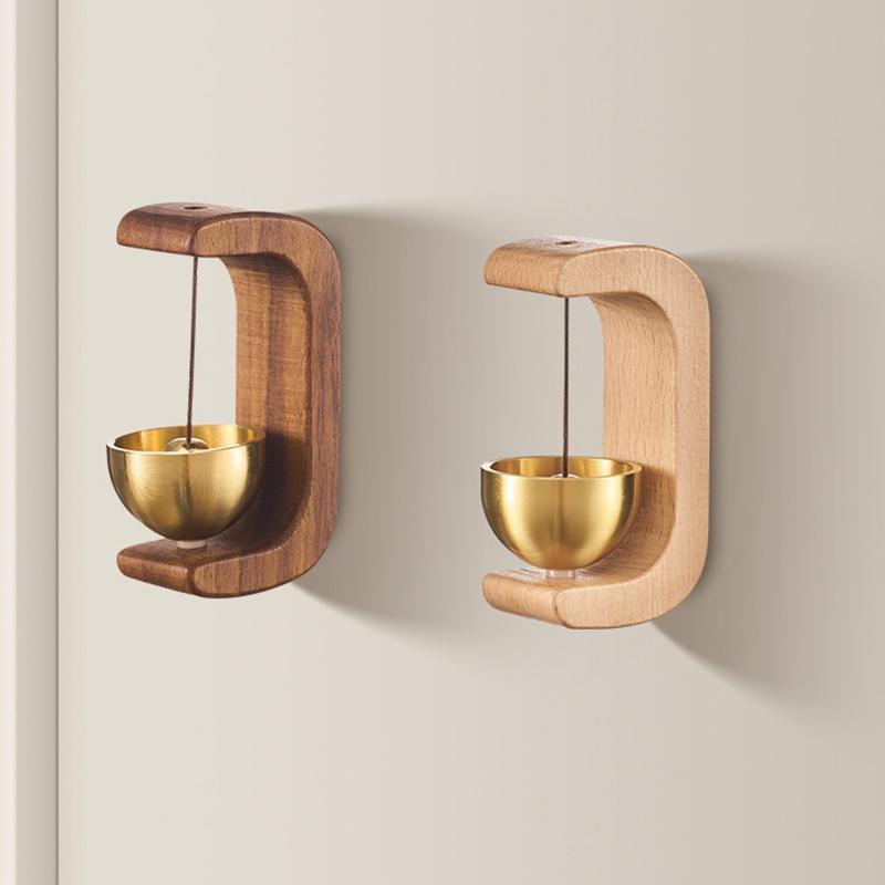 1Pc Doorbell Wood Bell Gentle Sound Bell Entrance Decorative Doorbell Wind Chimes Cute Room Decor Door Hanging Decoration