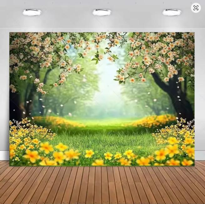 Spring Fantasy Sunny Forest Flowers Background Photo Props Photography Background Wedding Birthday Party Decoration Room Poster