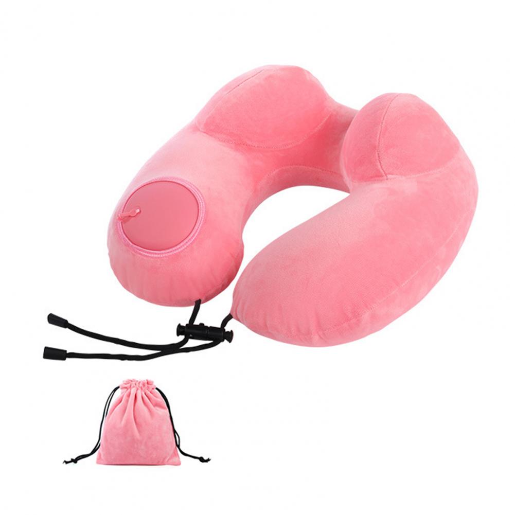 U-shaped Pillow Inflatable Neck Protection Pillow Outdoor Travel Airplane Pillow Office Nap Pillows Elastic Neck Support