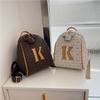 Light Luxury High-end Texture Fashionable Backpack, New Niche Trend Printed Backpack, Convenient Student Bag