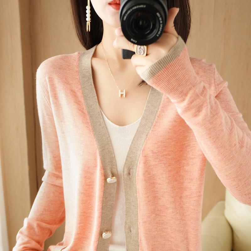 

Жіночий легкий шовковий кардиган із 50% вовни та 50% тутового дерева – універсальний трикотаж на 4 сезони для комфорту та стилю на весь рік XL рожевий