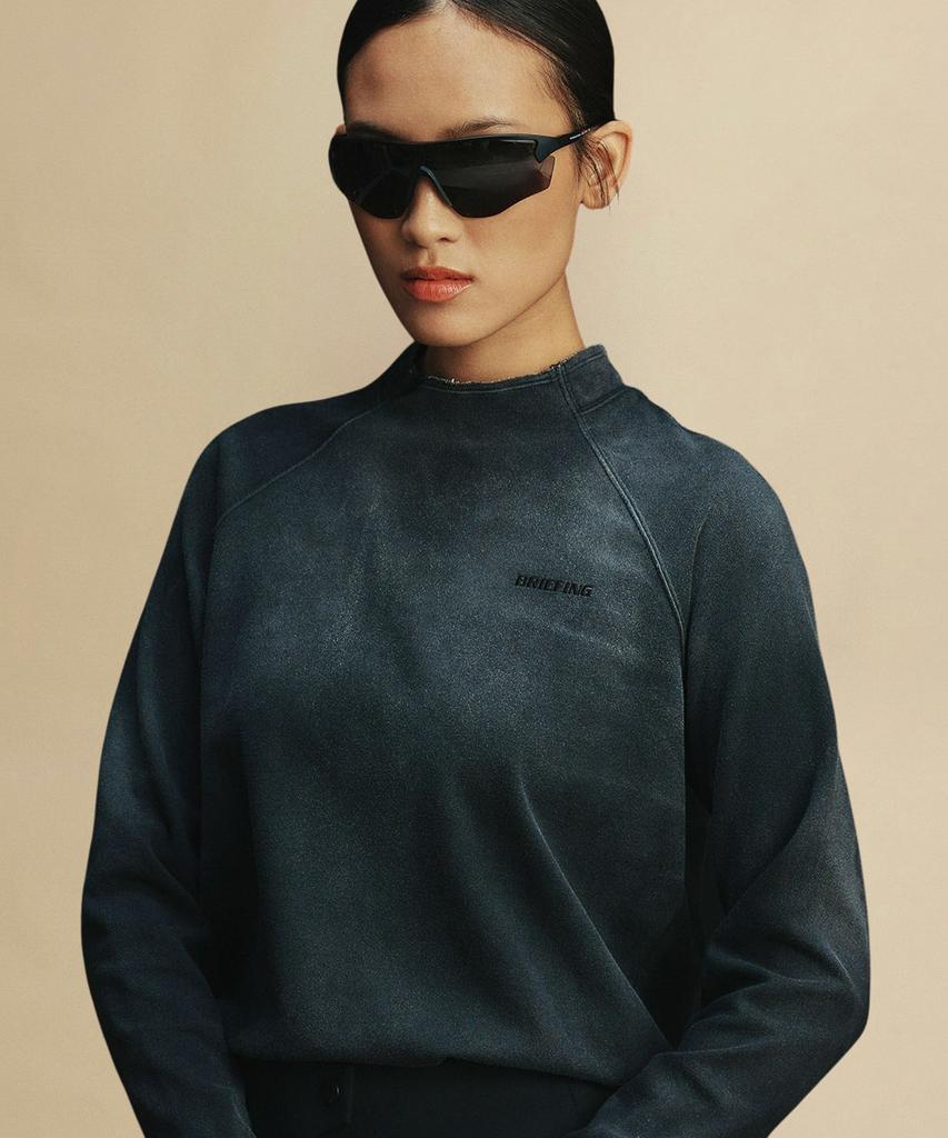 Beulipinggolpeu Women'S Spray-Dyed Mock Neck_Charcoal Gray