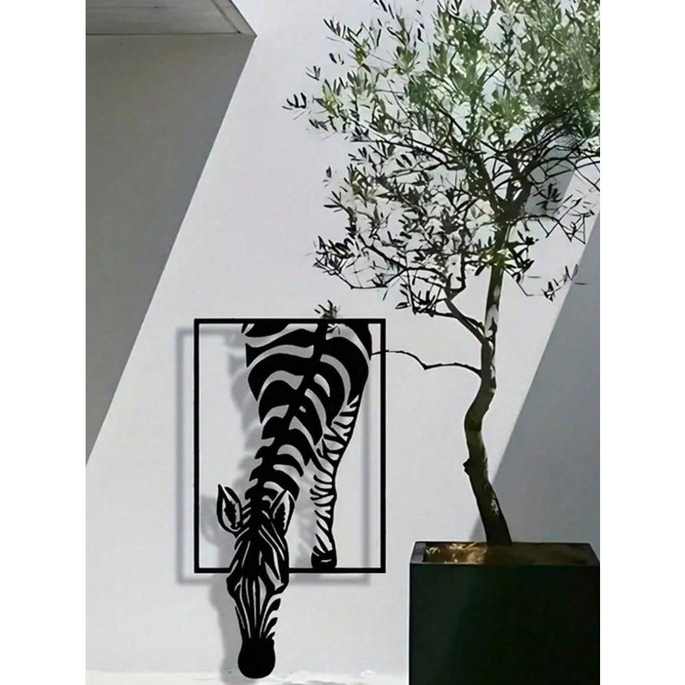 Forged Metal Zebra Wall Decor Modern Farmhouse Bohemian Animal Art