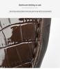 Men's Korean Style Embossed Cowhide Flip-Flops - Crocodile Pattern Single Strap Beach Sandals
